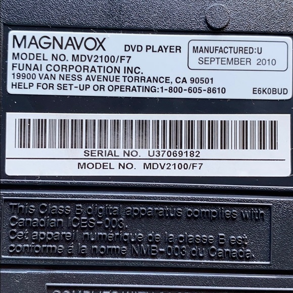 Magnavox DVD Player with remote - Picture 8 of 12